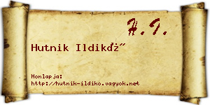 Hutnik Ildikó névjegykártya